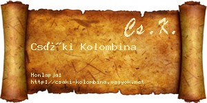 Csáki Kolombina névjegykártya